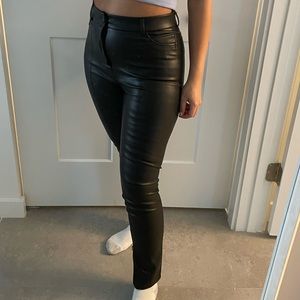 Faux leather pants